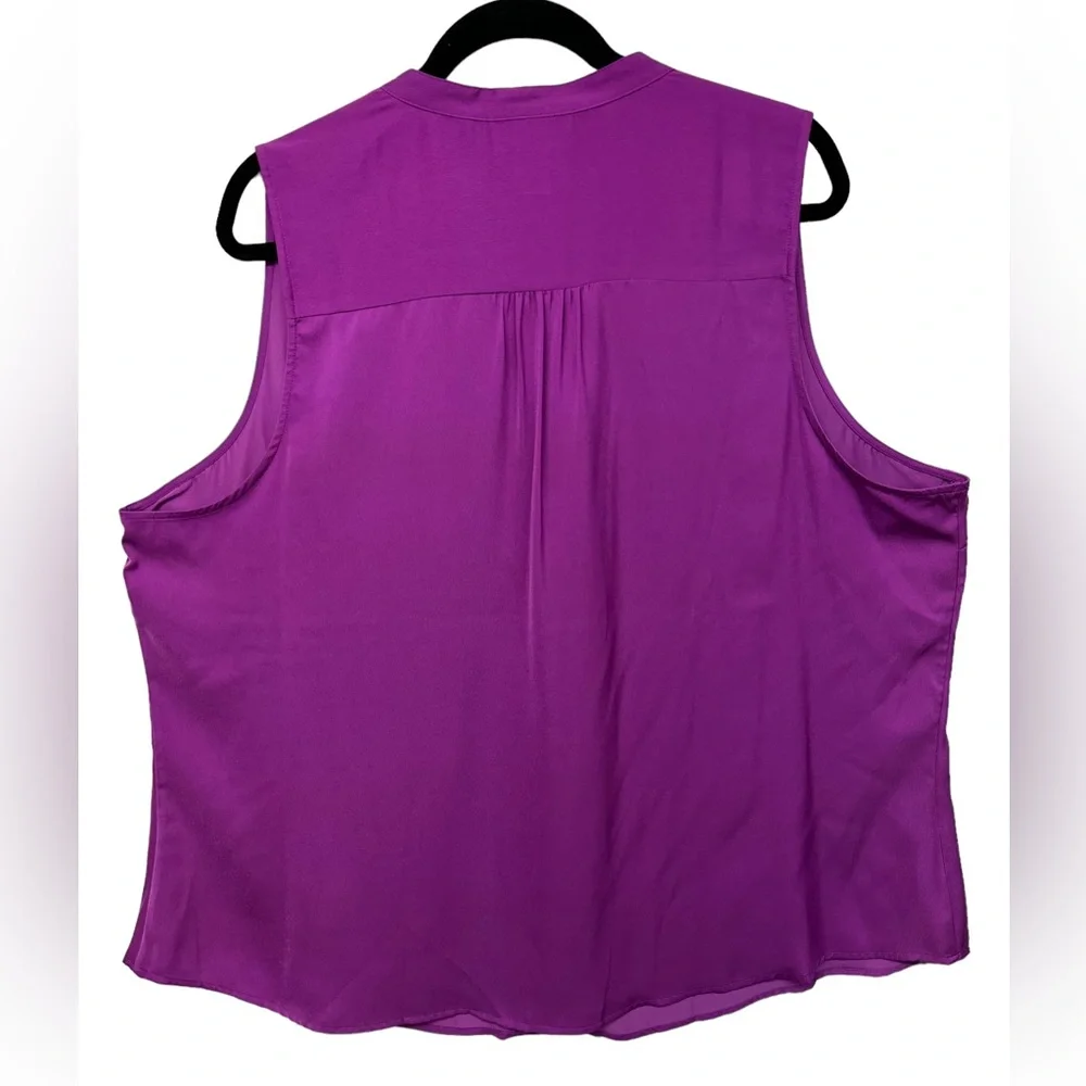 LANE BRYANT Top plus Sz 24 Button Down Sleeveless Lightweight colorful - Picture 2 of 10